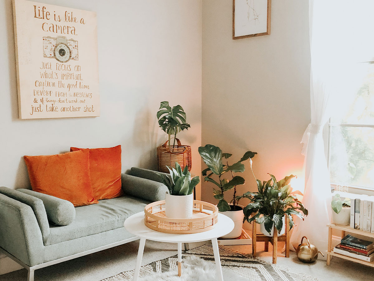 a decorated living room