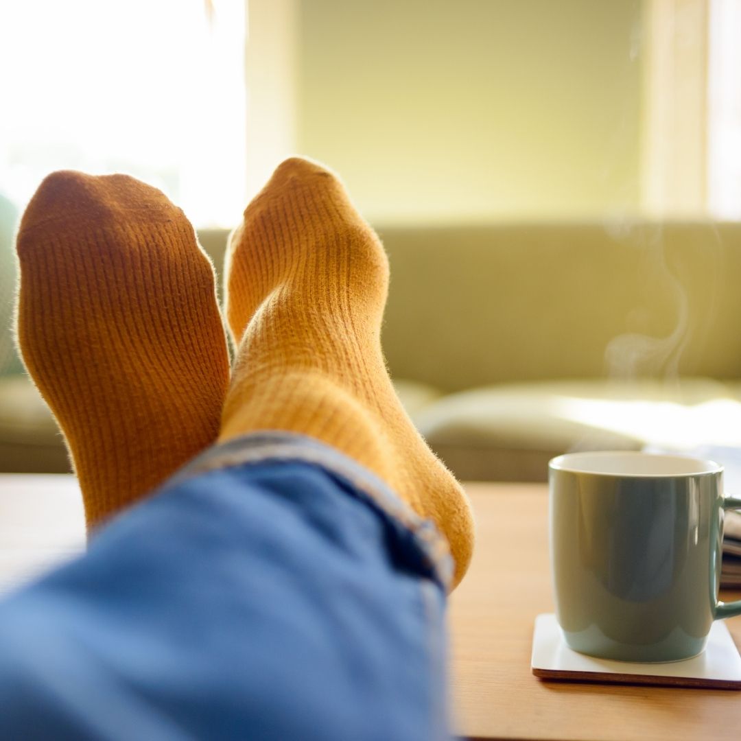 relaxing by coffee