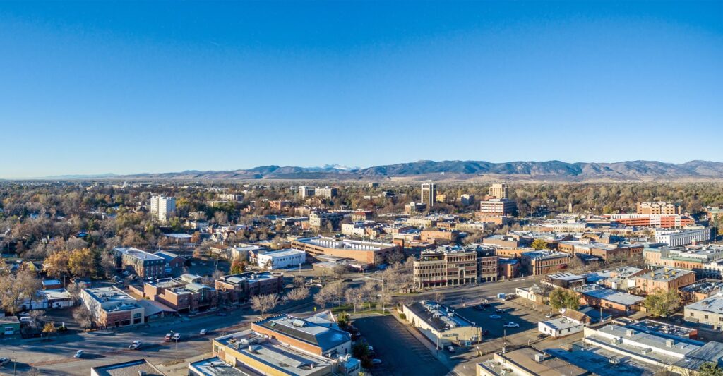 aerial view of Fort Collins