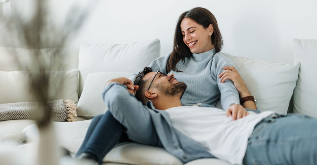 couple relaxing at home