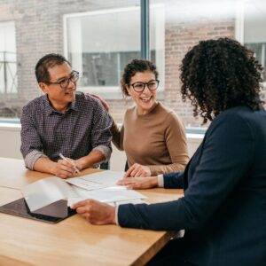 Couple meeting with an advisor