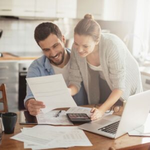 Couple working with finances