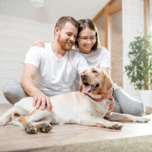 Couple with their dog