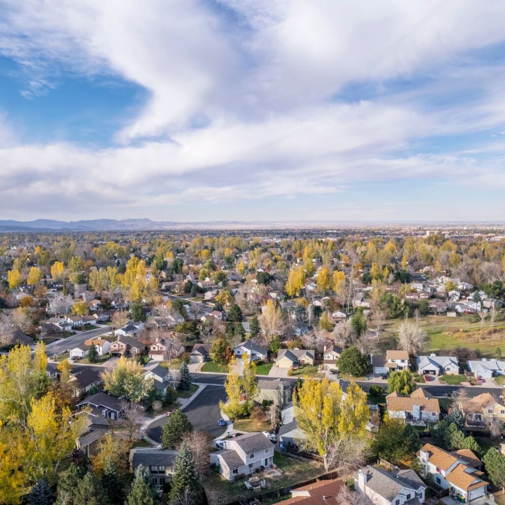 aerial photo of fort collins