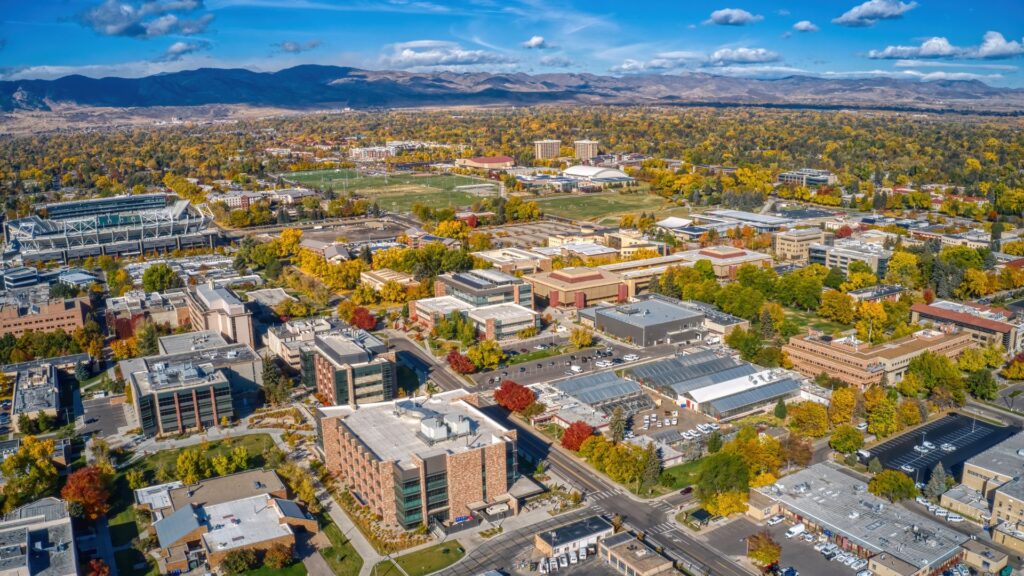 aerial view of fort collins