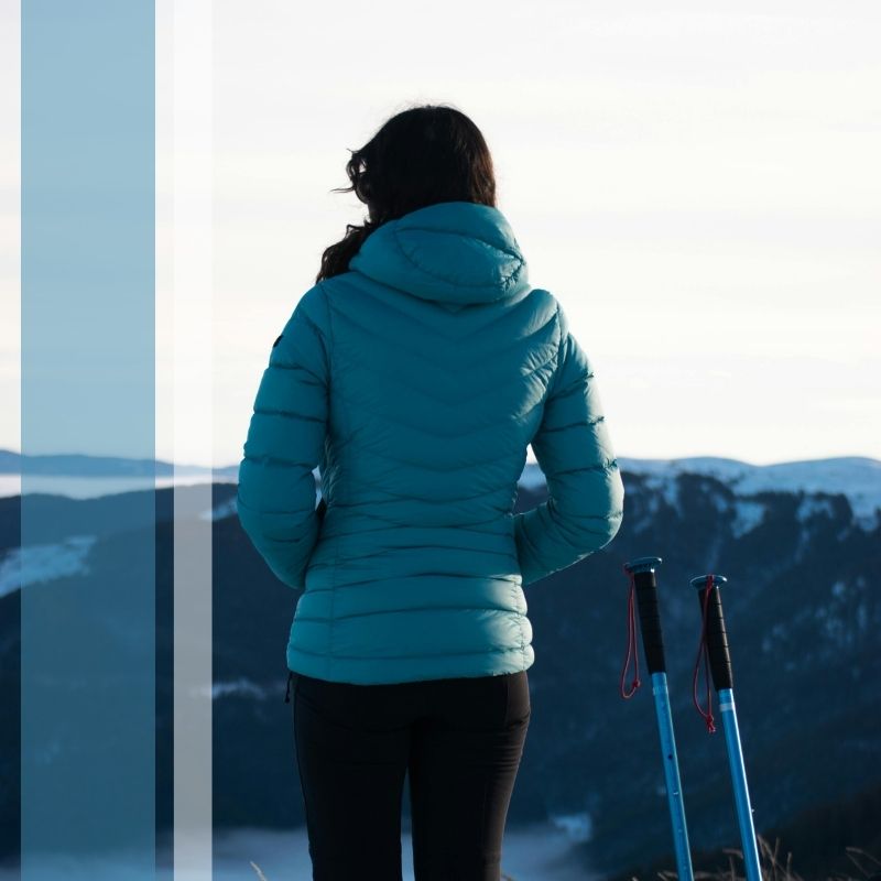 person hiking in mountains