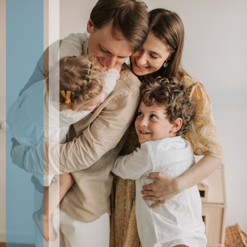 A family hugging